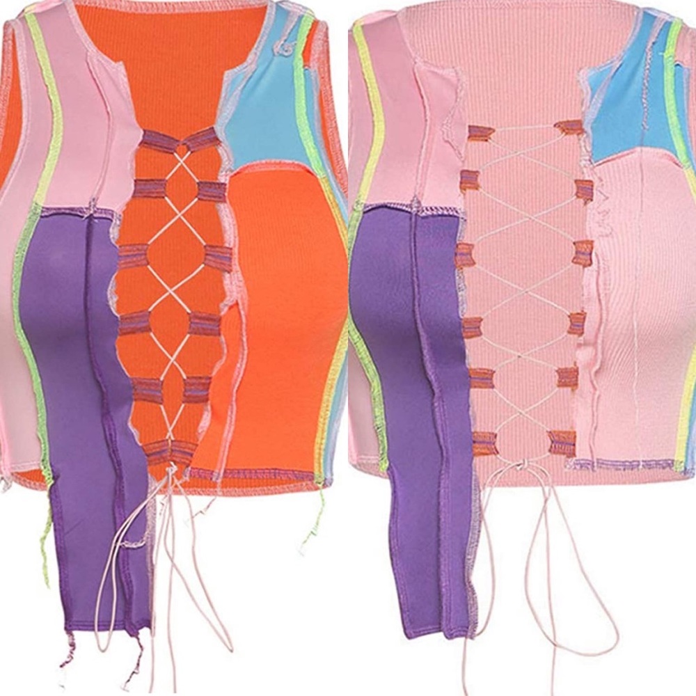 Ripped Colorblock Crop Top 👁‍🗨 - Picture 4 of 6